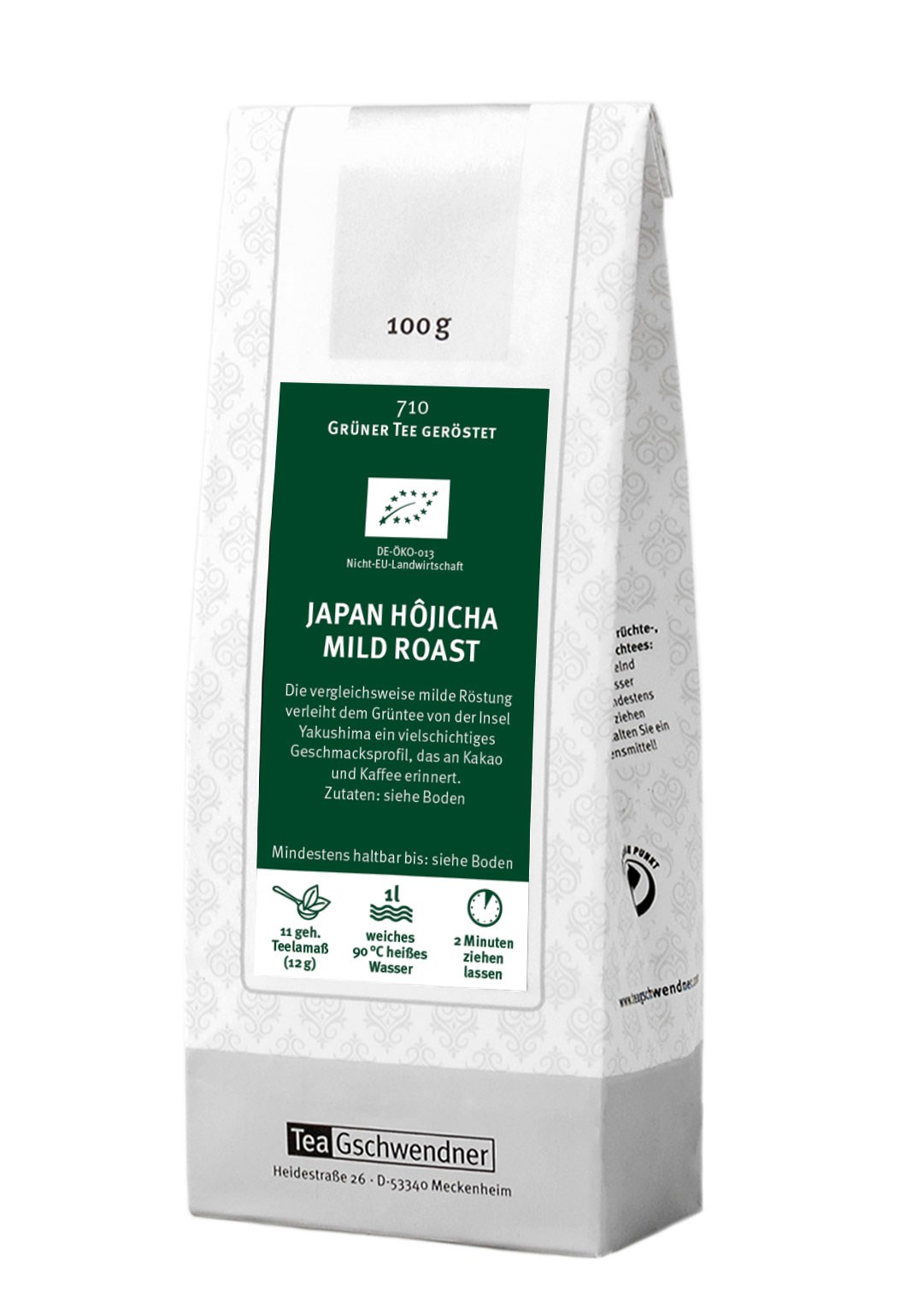 Teepackung Japan Hōjicha Mild Roast Grüntee 100 g