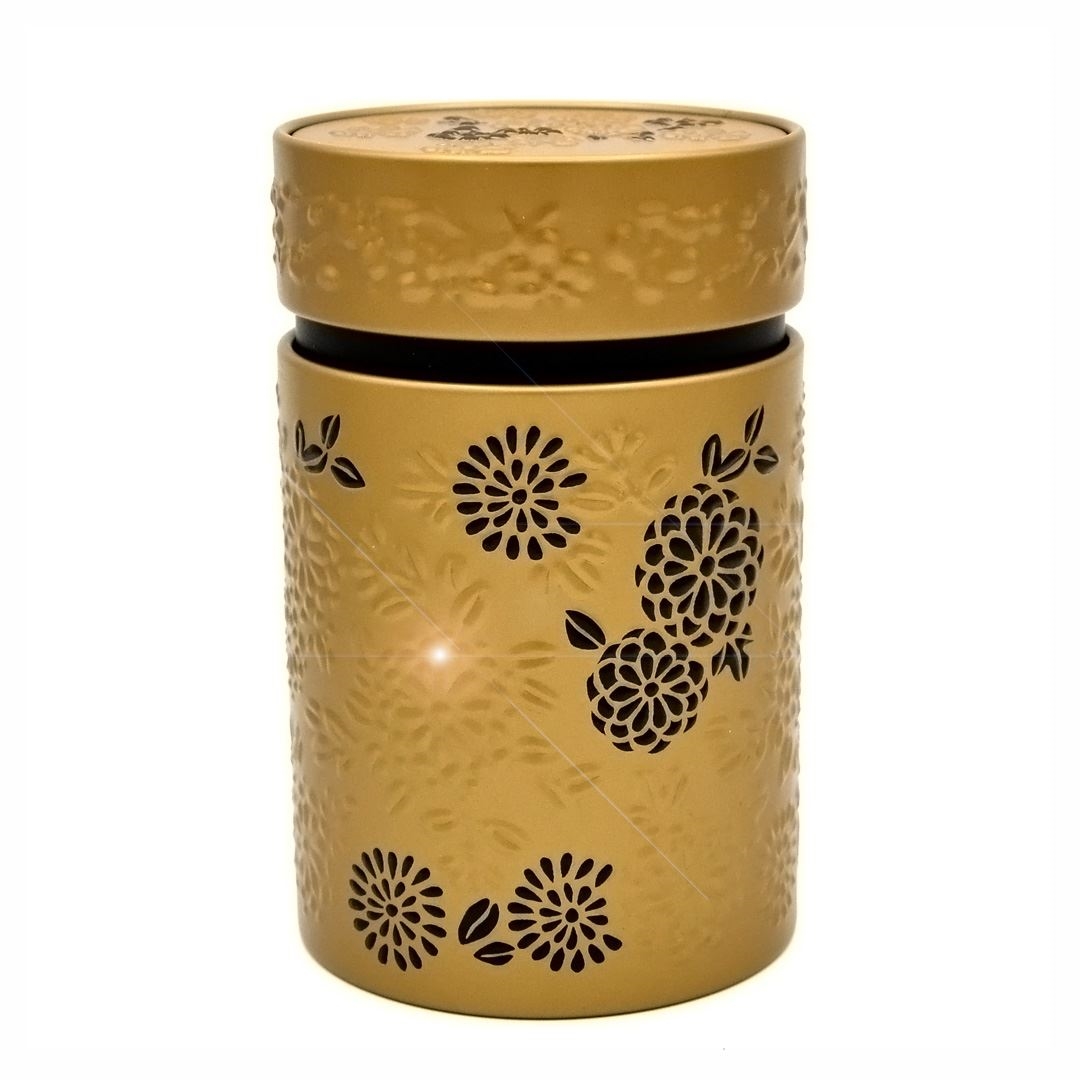 Tea Tin Eigenart "Yumiko" 150g gold