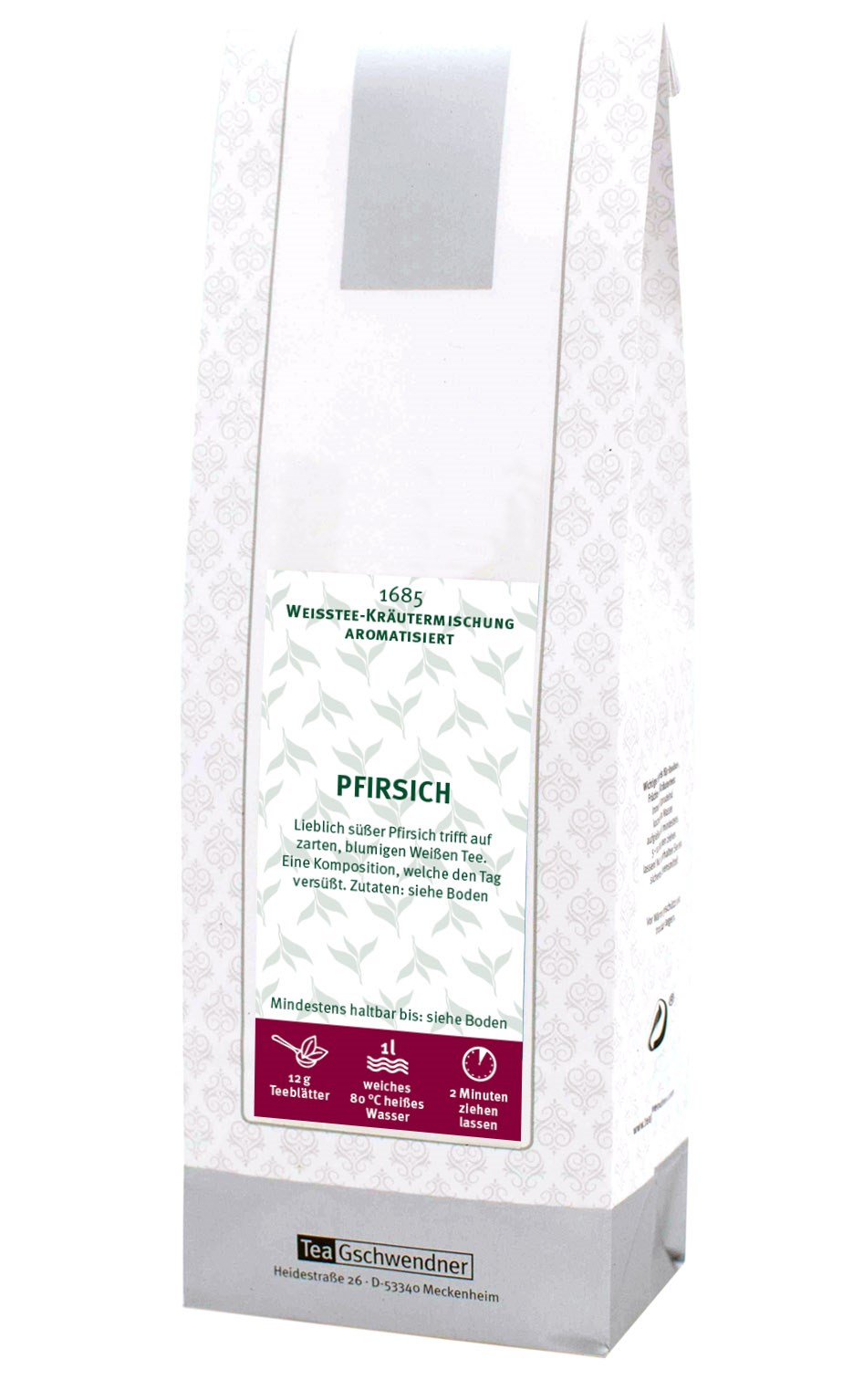 Packung TeaGschwendner Weißtee Kräuter Pfirsich 1685