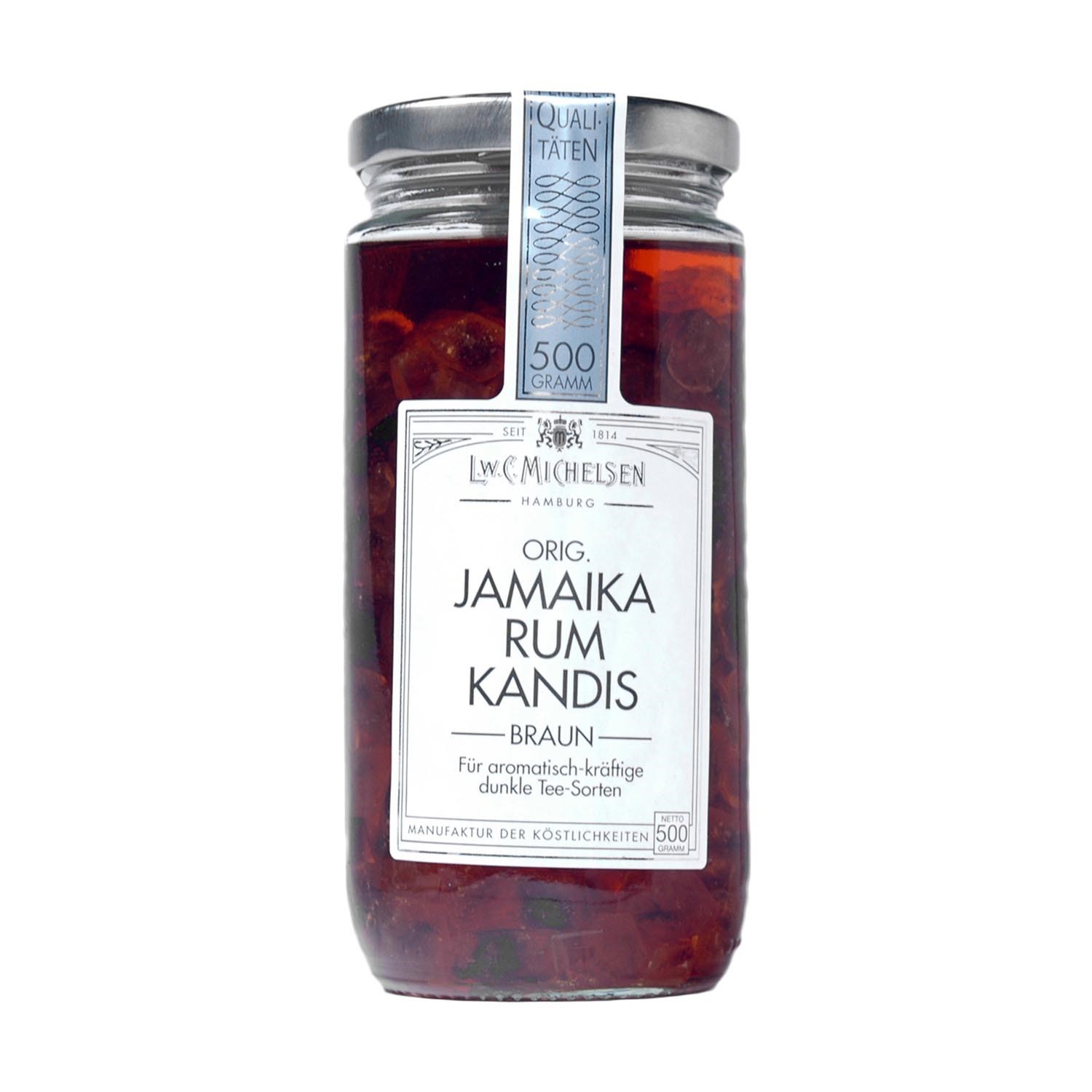 Glas L.W.C. Michelsen Jamaika Rum Kandis braun 500g